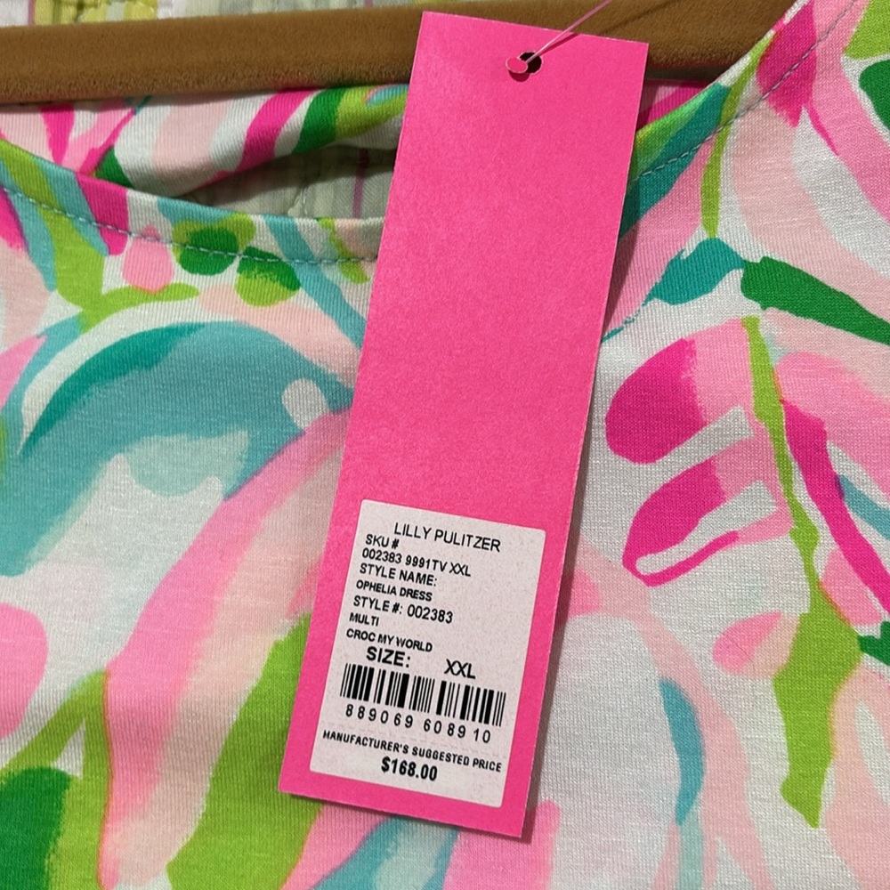 Lilly Pulitzer Tropical Pink and Green Ophelia Dress - Picture 5 of 11